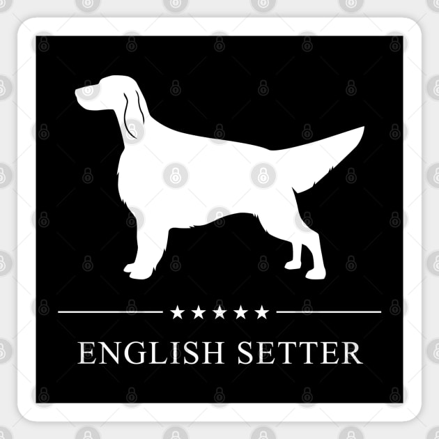 English Setter Dog White Silhouette Sticker by millersye